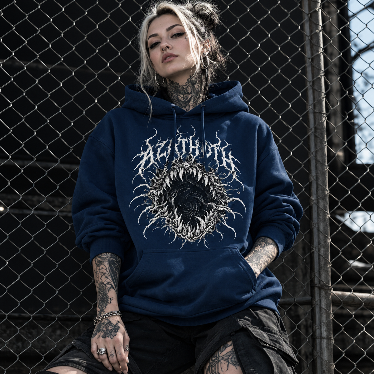 black metal vortex hoodie