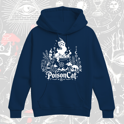 Witchy Cat Cauldron Hoodie – Occult Gift for Cat Lovers