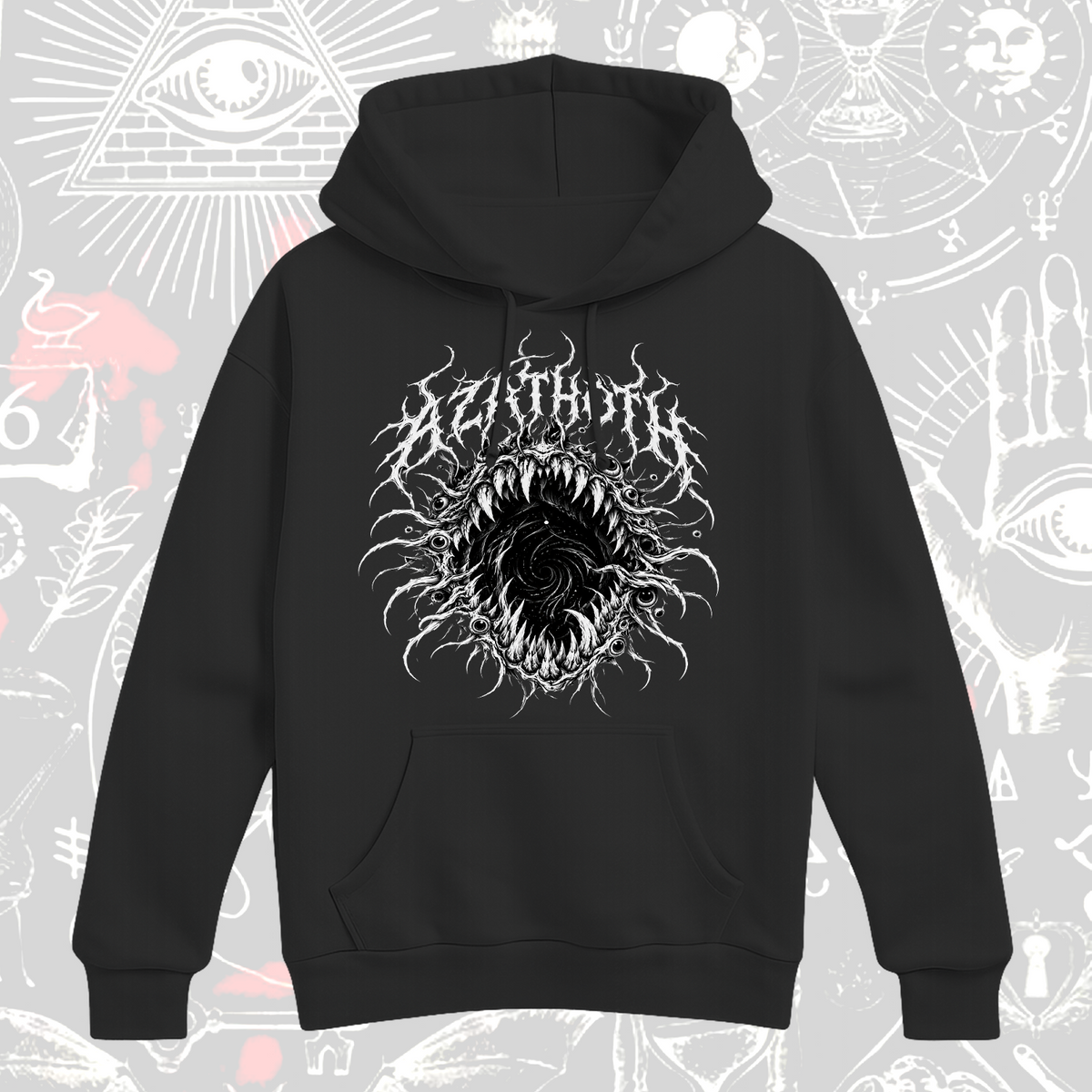 black metal vortex hoodie