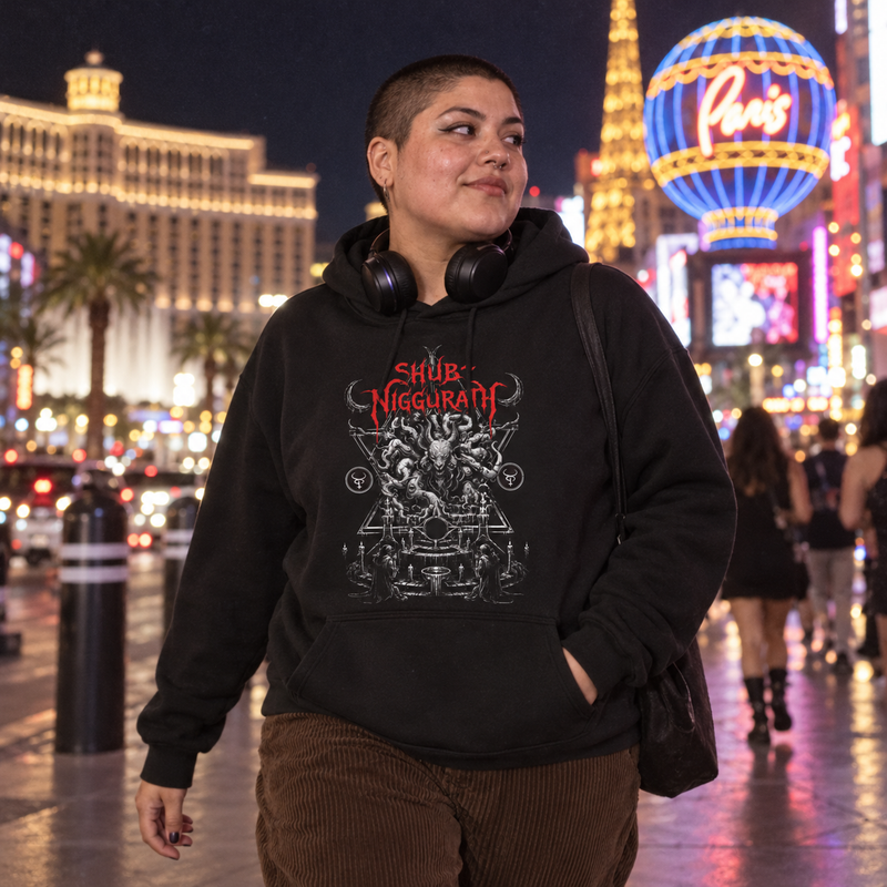 Shub-Niggurath Hoodie – Lovecraftian Occult Gift styled look 1
